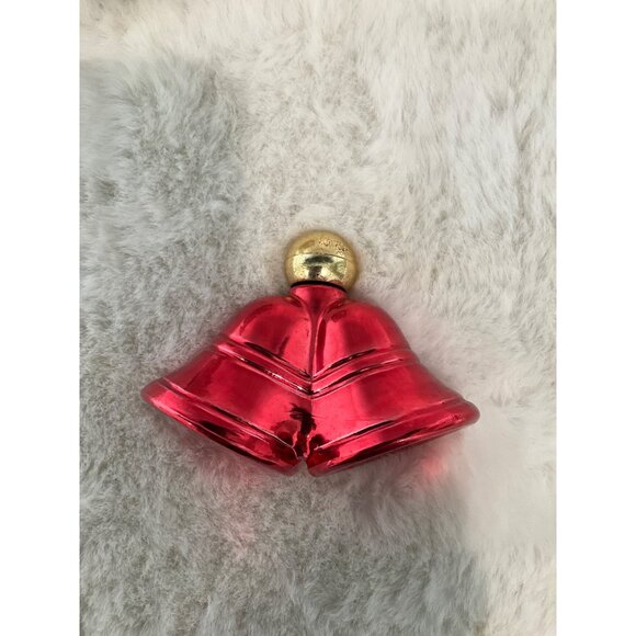 Vintage Avon Christmas Bells- Sweet Honesty Cologne Two Red Glass Bells - Picture 4 of 6